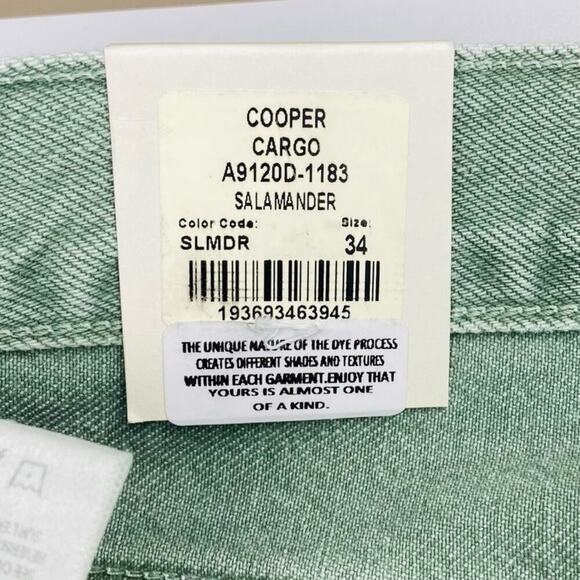 NWT AGOLDE Cooper Cargo High Rise Straight Leg Jean Sz 34 Salamander Green - Picture 10 of 16